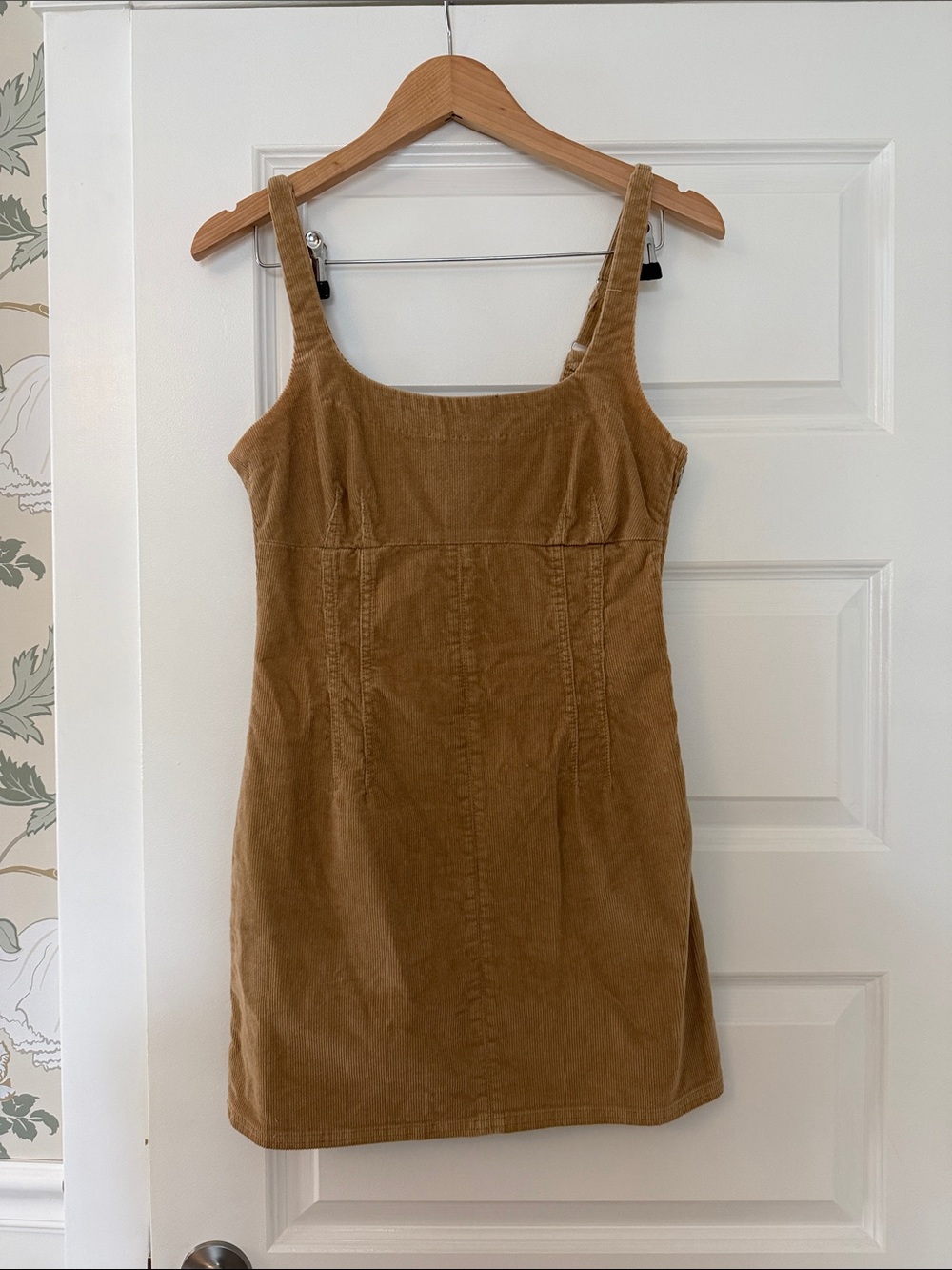 Urban Outfitters BDG Camel Corduroy Square-Neck Mini Dress